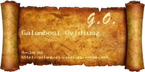 Galambosi Ovidiusz névjegykártya